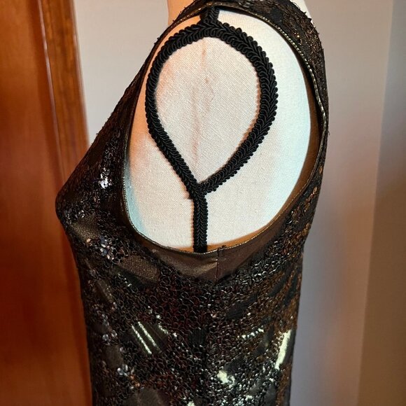 Express Black & Gold Sequin Cocktail Dress, Size Small - Picture 4 of 7